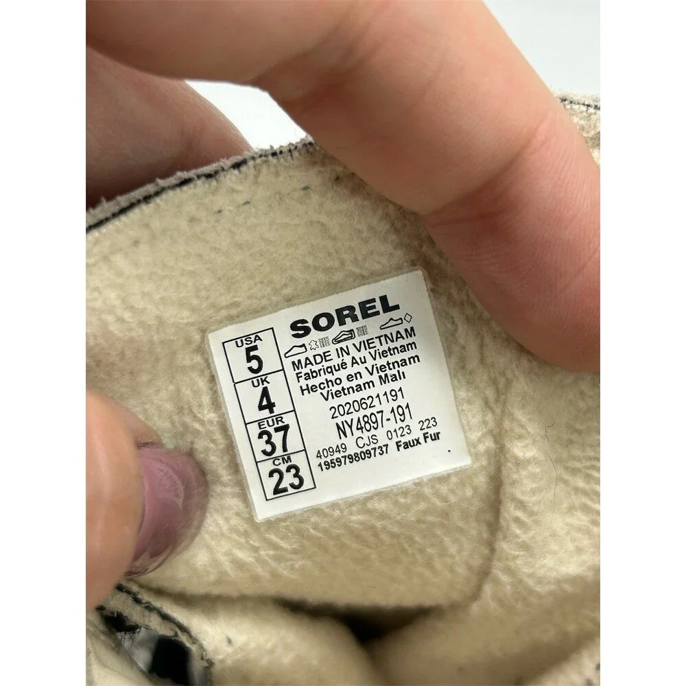 SOREL Explorer Lace Waterproof Winter Snow Boots Girls Speckled Gray Black Pink